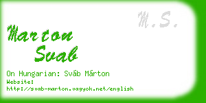 marton svab business card